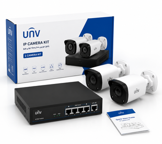 پک اقتصادی دوربین مداربسته تحت شبکه (IP) یونیویو - ۲ عدد دوربین + NVR + تجهیزات نصب