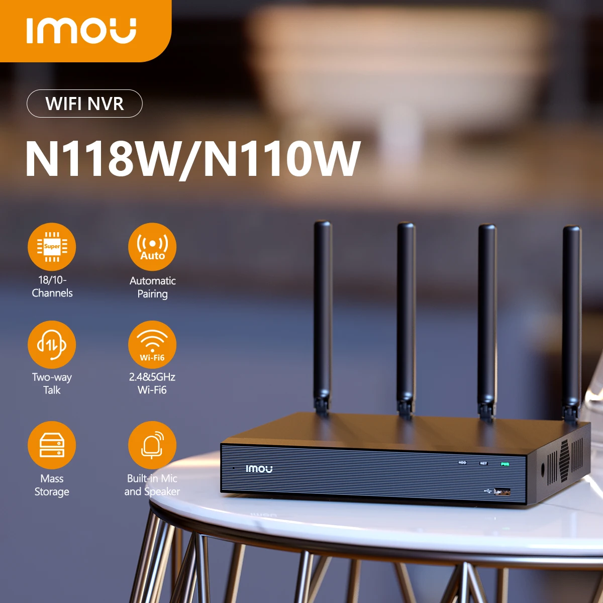دستگاه NVR وای‌فای ۱۸ کانال ایمو IMOU مدل N118W-8A0E