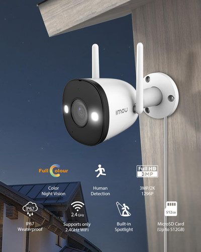 دوربین مداربسته وای فای IMOU Bullet 2E 3MP مدل IPC-K3DP-3H0WF | ایمن رودان